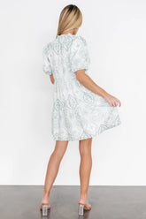 Josie Eyelet Babydoll Dress | White + Sage